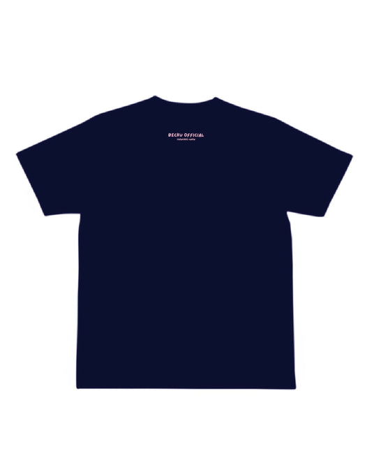 Becku Three Frenchies Loop wheel T-shirt (Navy)