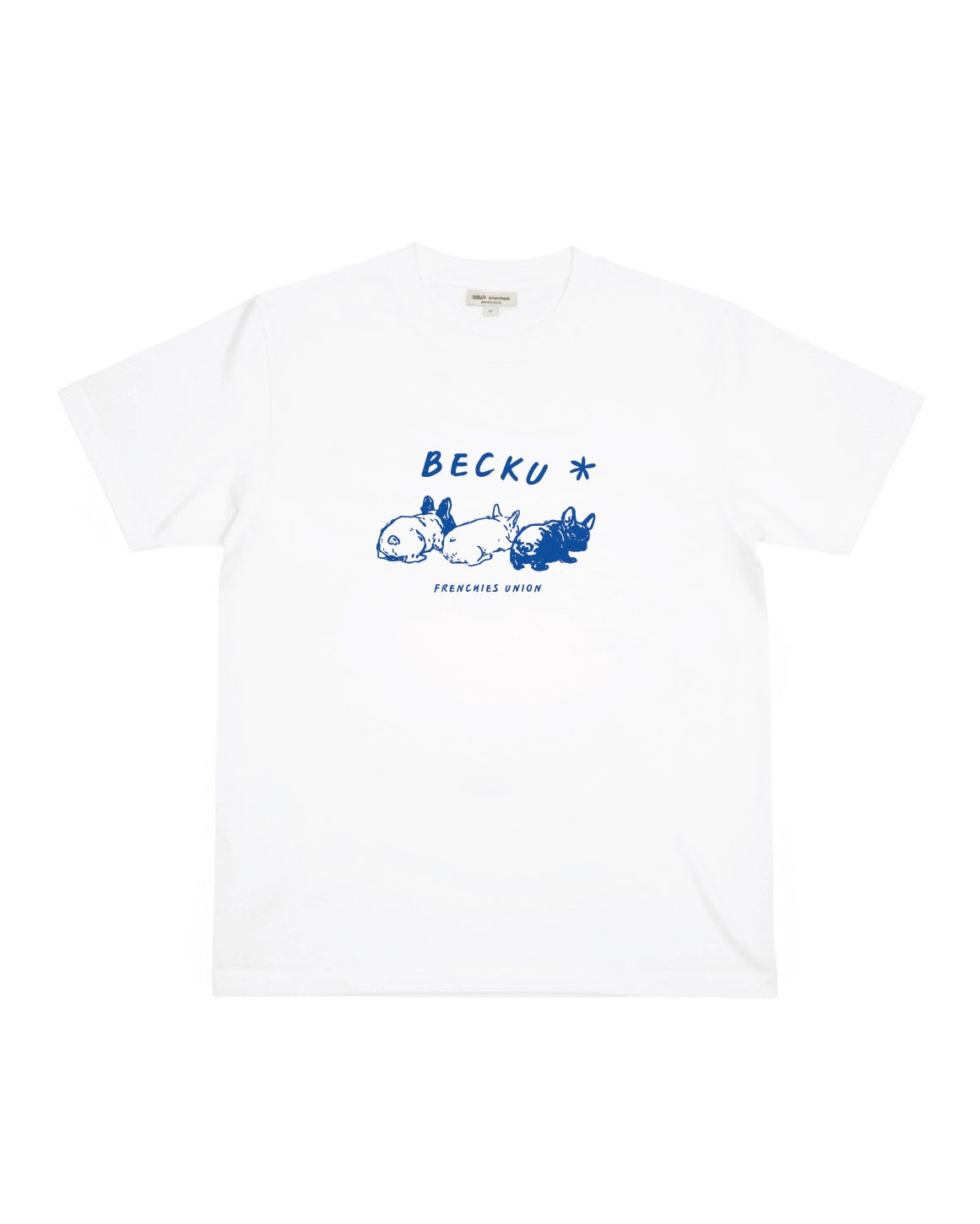 Becku Three Frenchies Loop wheel T-shirt (White)
