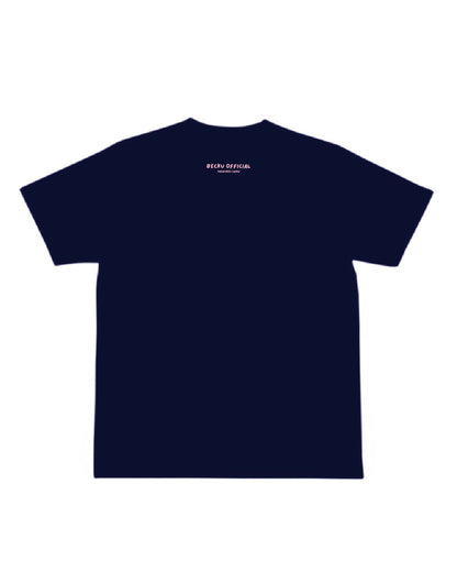 Becku Three Frenchies Loop wheel T-shirt (Navy)